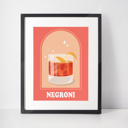Negroni Art Print by Cocktail Critters