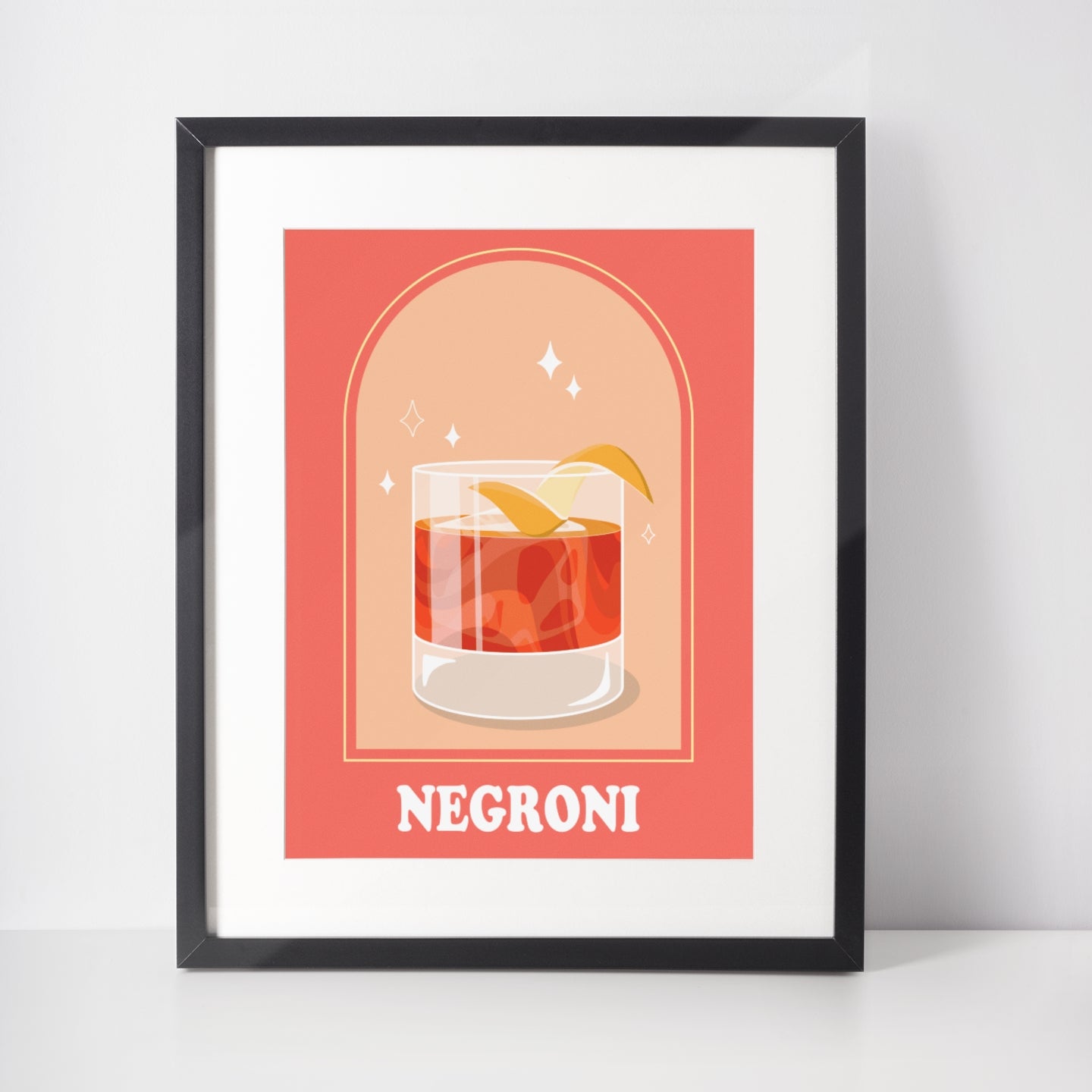Negroni Art Print by Cocktail Critters