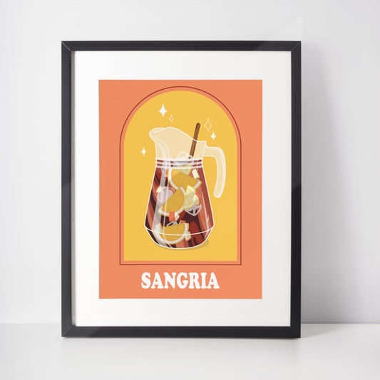 Sangria Art Print by Cocktail Critters