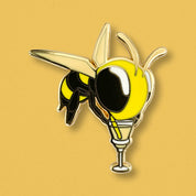 Buzzing Bee's Knees Cocktail Enamel Pin by Cocktail Critters