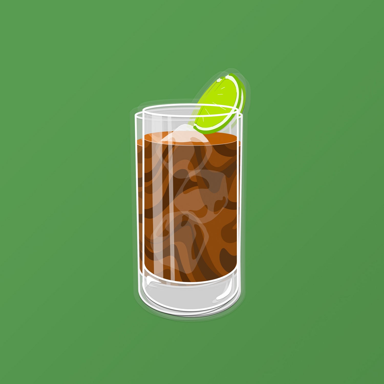 Cuba Libre Cocktail Sticker by Cocktail Critters