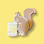 Squirrel & Amaretto Sour Cocktail Hard Enamel Pin by Cocktail Critters