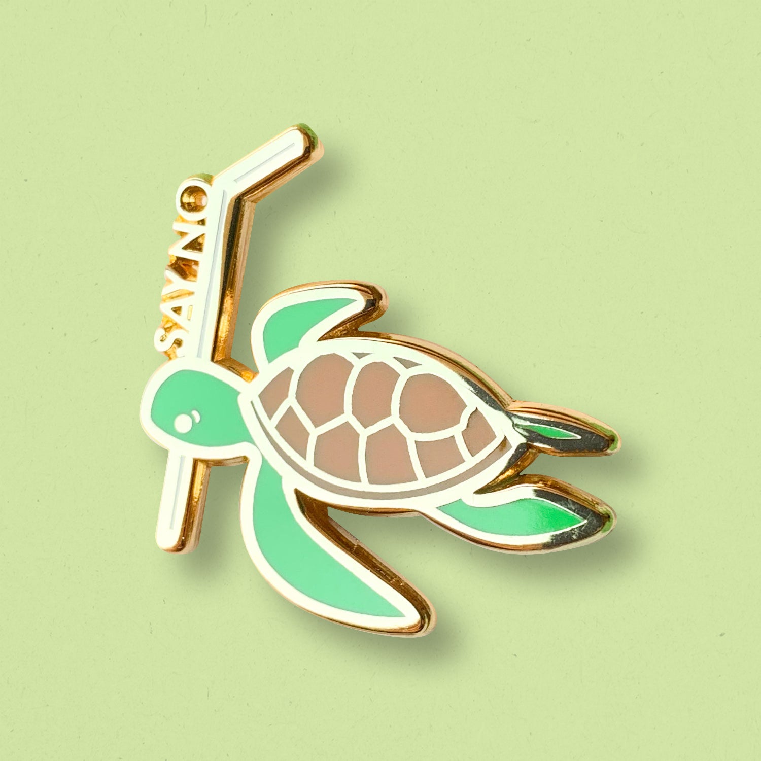 Cocktail Critters Turtle (No Straws) Enamel Pin
