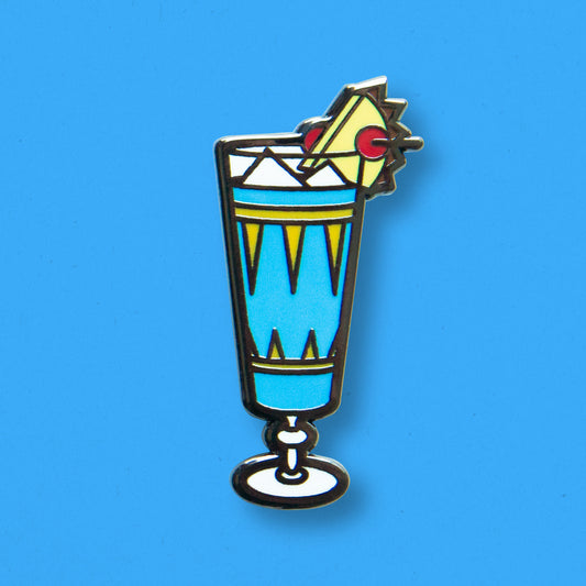 Blue Hawaiian Cocktail Enamel Pin by Cocktail Critters