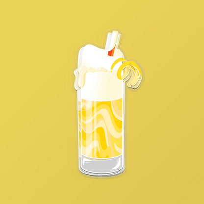 Ramos Gin Fizz Cocktail Sticker by Cocktail Critters