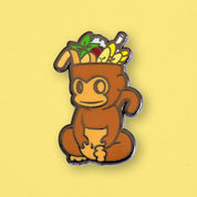Quirky Tiki Monkey Mug Enamel Pin by Cocktail Critters