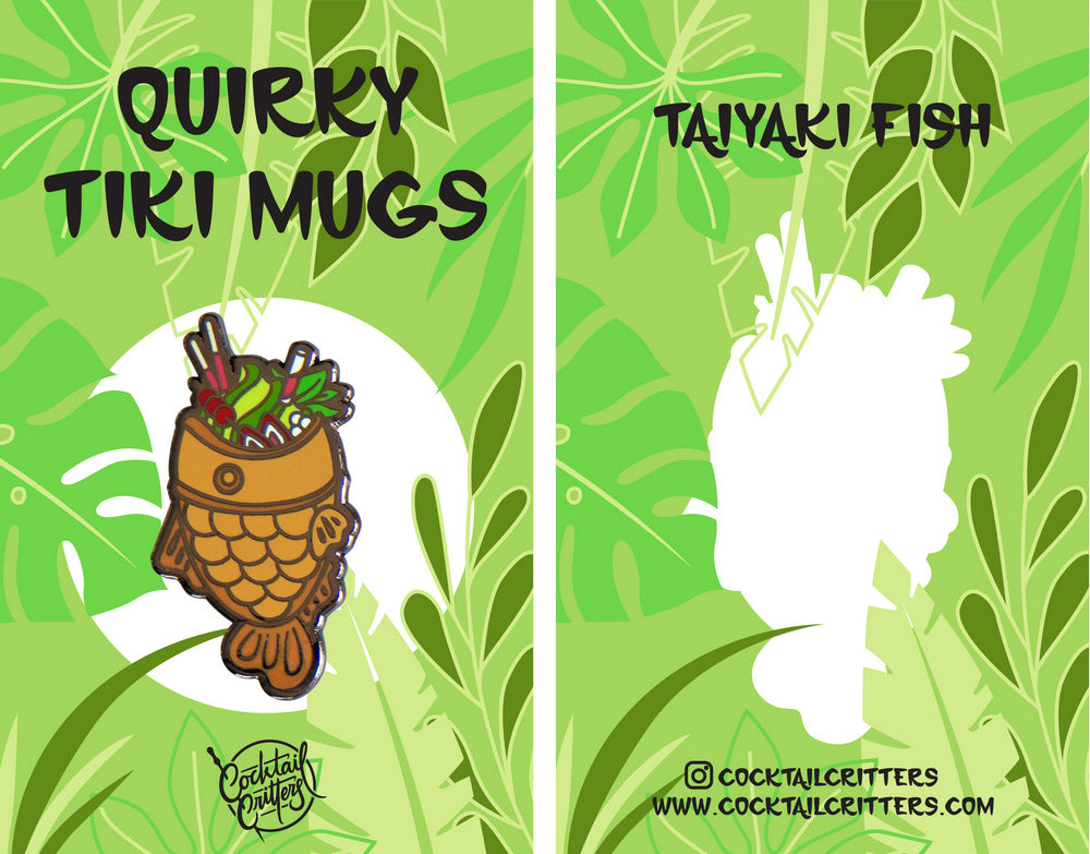 Quirky Tiki Taiyaki Mug Enamel Pin by Cocktail Critters
