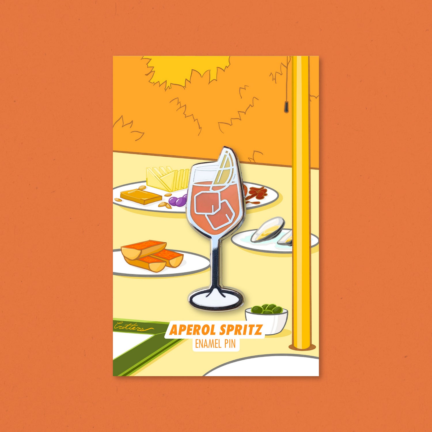 Aperol Spritz Cocktail Pin by Cocktail Critters