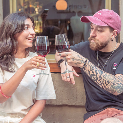 Red Wine Embroidered T-Shirt