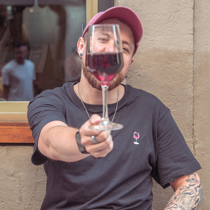 Red Wine Embroidered T-Shirt