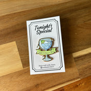 Gin & Tonic Cocktail Pin with Emotionally Dry Banner in Green