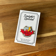 Negroni Cocktail Pin with Red Flag Banner in Red