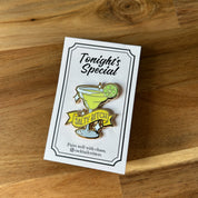 Margarita Cocktail Pin with Salty Bitch on Flag in Yellow