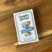 Dirty Martini Cocktail Pin with Filthy AF Flag in Blue