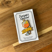 Aperol Spritz Cocktail Pin with Basic Bitch Banner in Orange