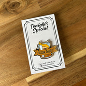 Old Fashioned Cocktail Pin with Sugar Daddy on Flag in Brown