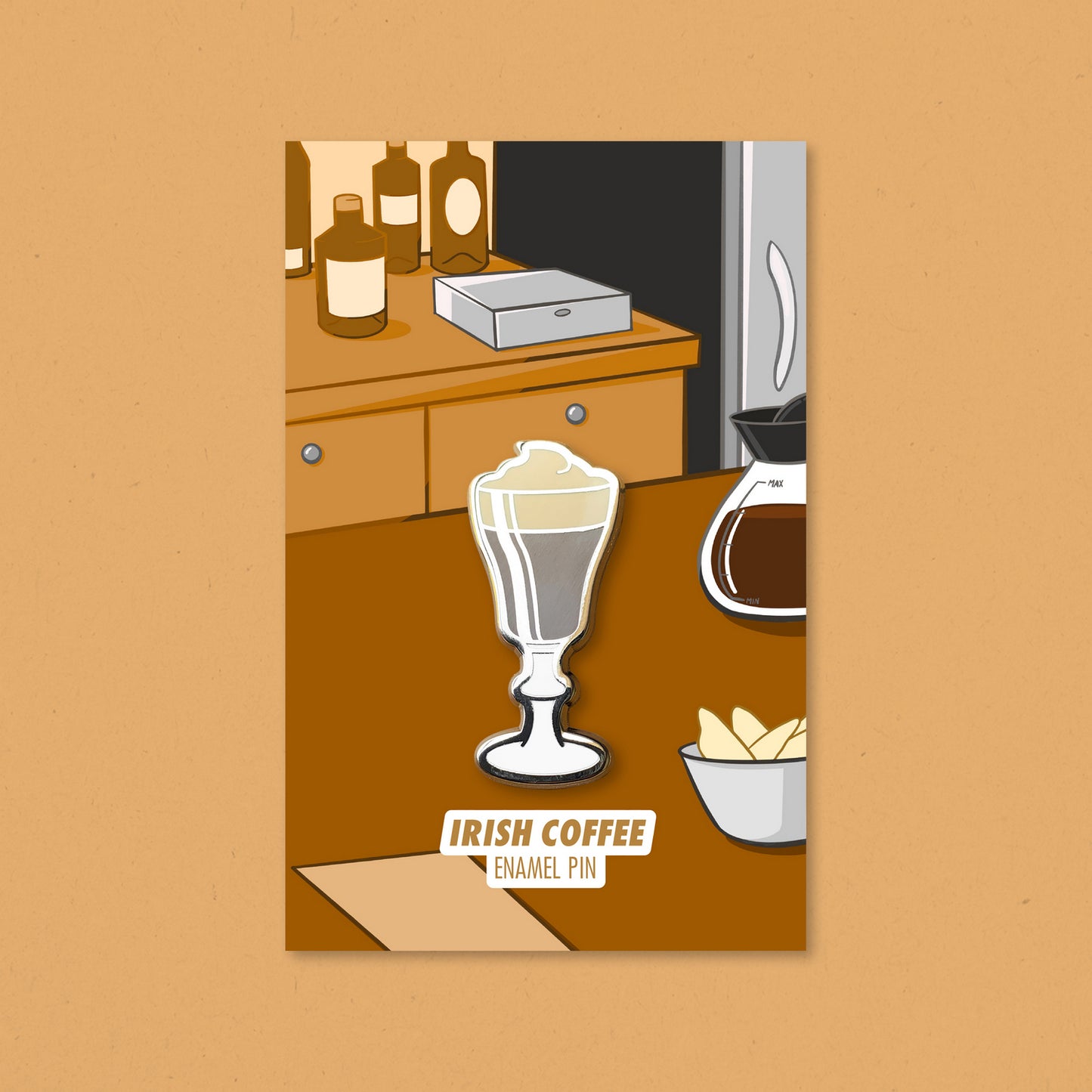 Irish Coffee Cocktail Enamel Pin by Cocktail Critters