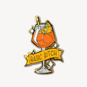 Aperol Spritz Cocktail Pin with Basic Bitch Banner in Orange