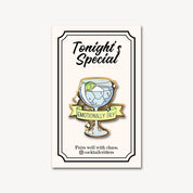Gin & Tonic Cocktail Pin with Emotionally Dry Banner in Green