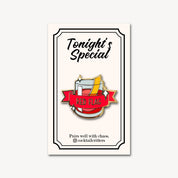 Negroni Cocktail Pin with Red Flag Banner in Red