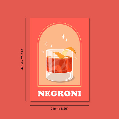 Negroni Art Print by Cocktail Critters