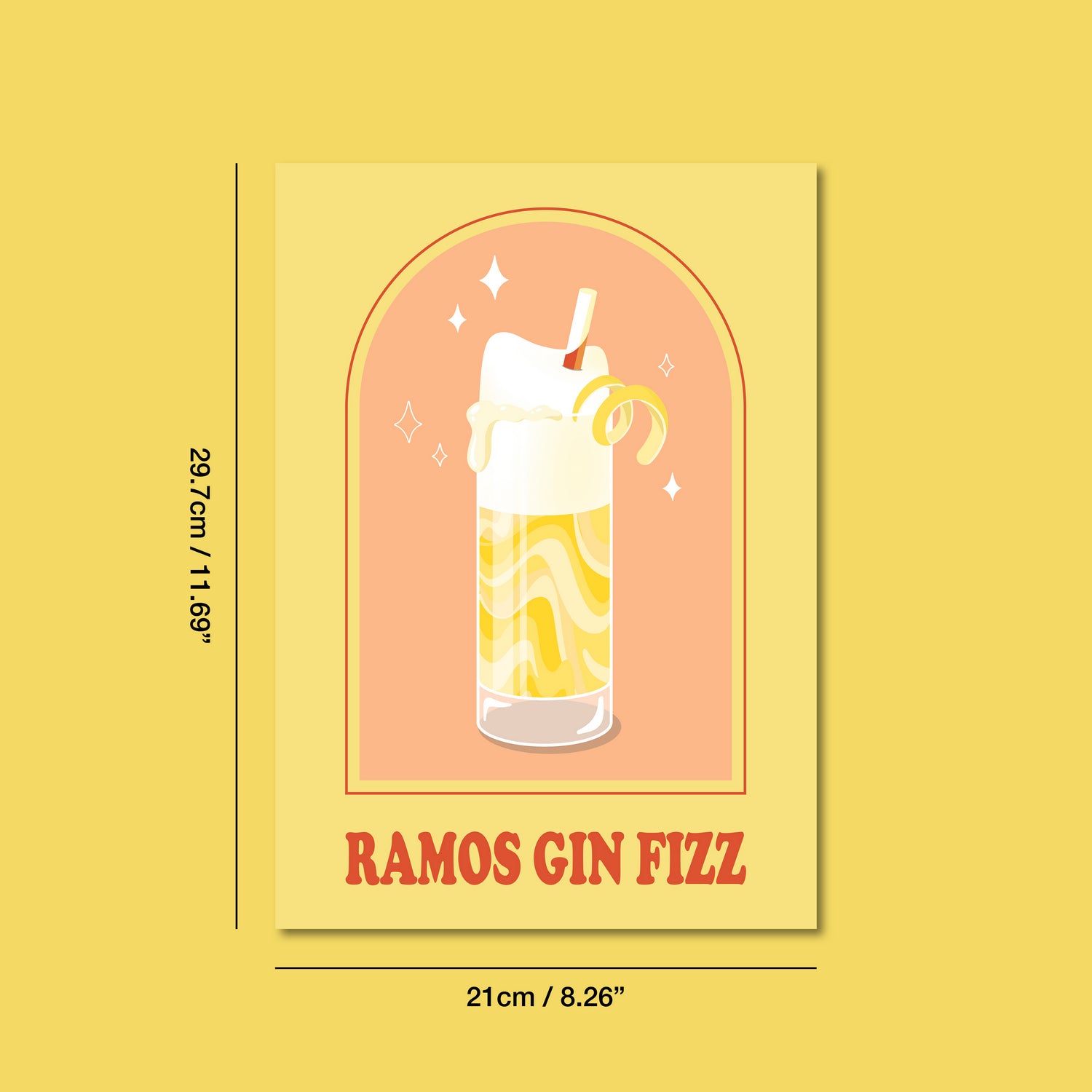 Ramos Gin Fizz Art Print by Cocktail Critters