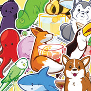 Animal Cocktail Stickers