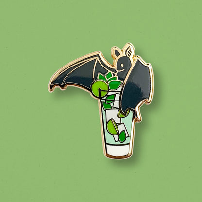 Bacardi Mojito Cocktail Enamel Pin by Cocktail Critters