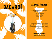 Bacardi El Presidente Cocktail Enamel Pin by Cocktail Critters