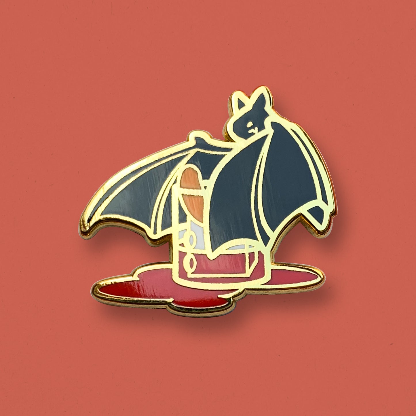 Bacardi Rum Negroni Cocktail Enamel Pin by Cocktail Critters