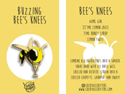 Buzzing Bee's Knees Cocktail Enamel Pin by Cocktail Critters