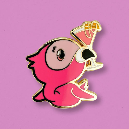 Curvy Cosmopolitan Cocktail Enamel Pin by Cocktail Critters