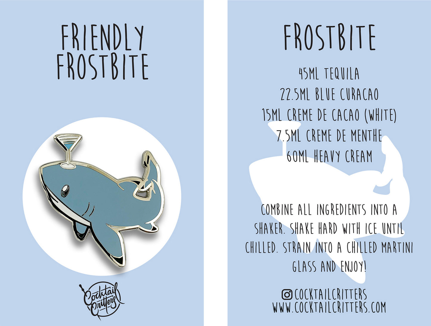Friendly Frostbite Cocktail Enamel Pin by Cocktail Critters