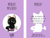 Merlot Mischief Cocktail Enamel Pin by Cocktail Critters