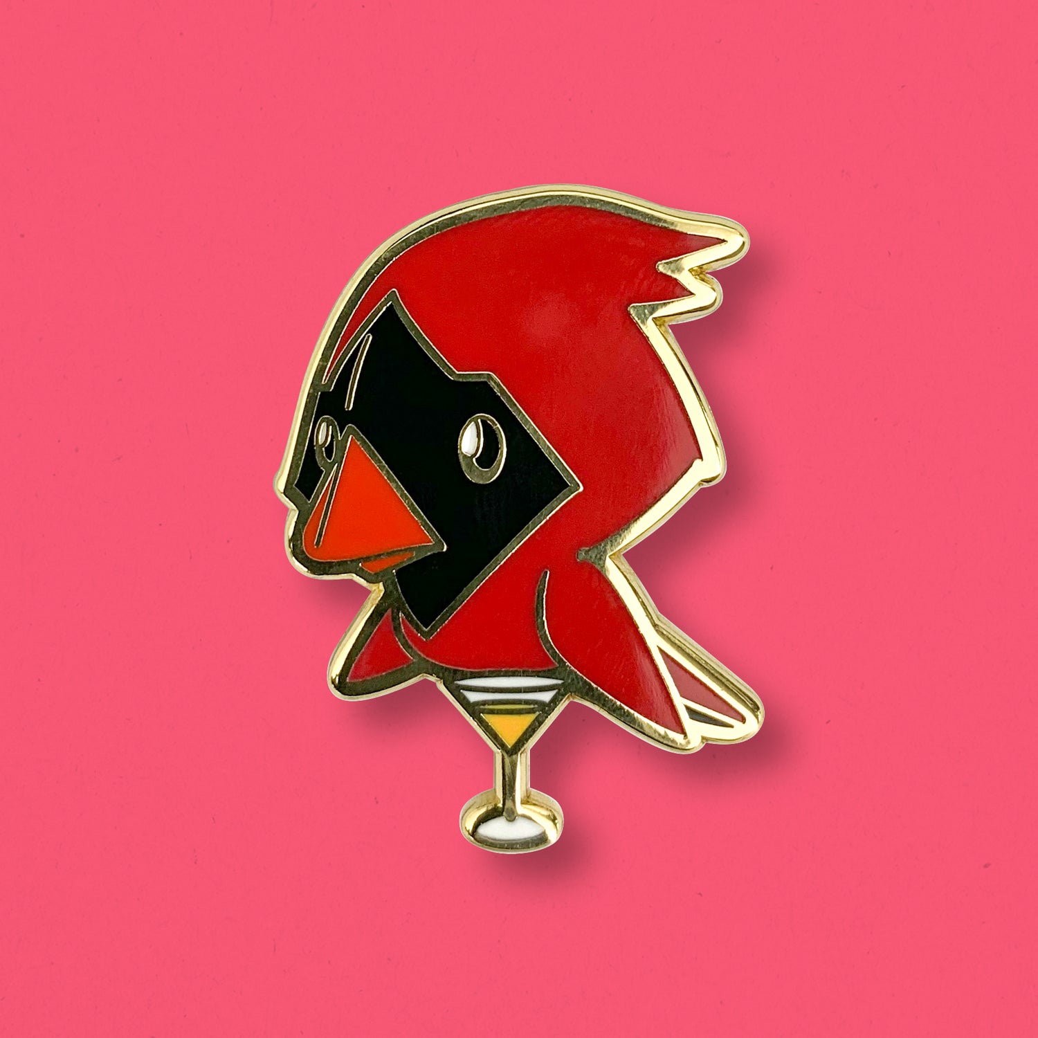 Portly Paper Plane Cocktail Enamel Pin by Cocktail Critters
