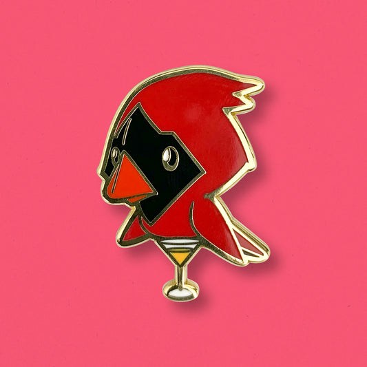 Portly Paper Plane Cocktail Enamel Pin by Cocktail Critters