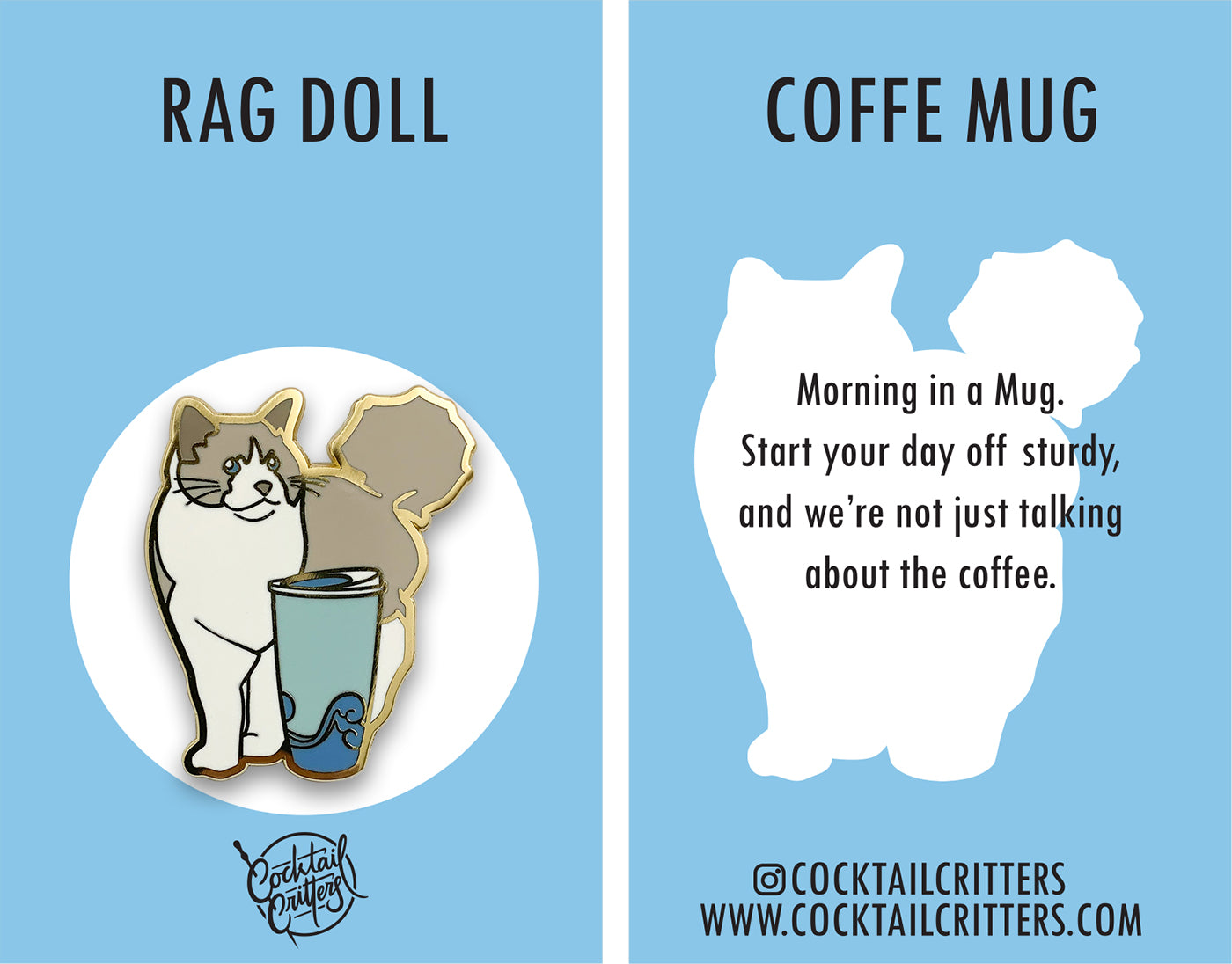 Coffee Cat Pin Set