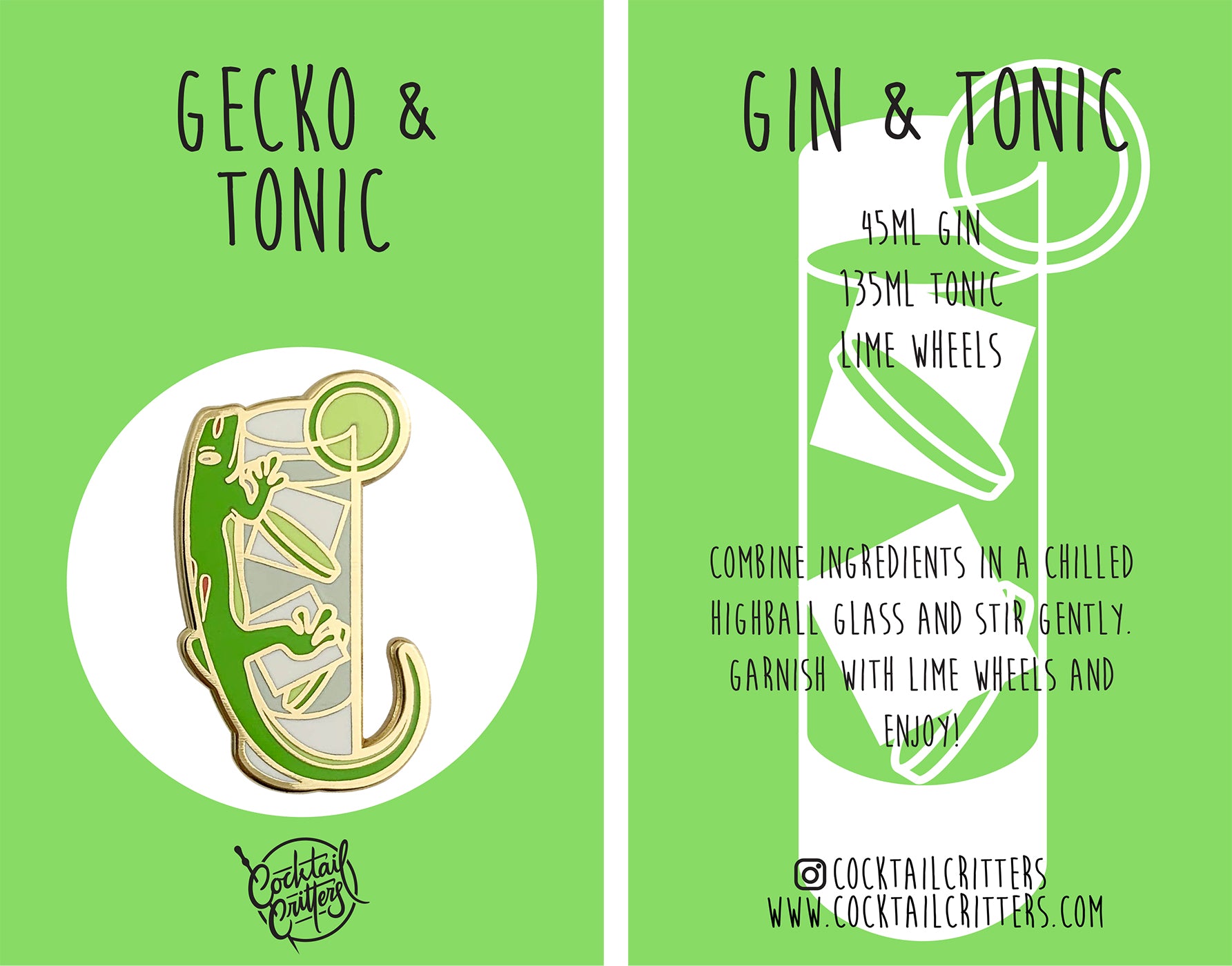 Gecko & Frogs Pin set