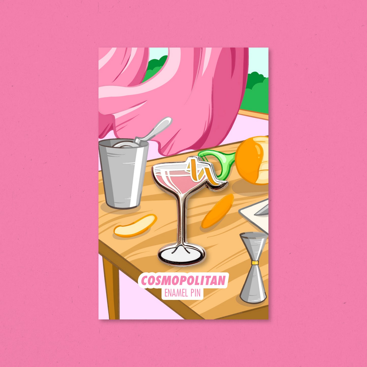 Cosmopolitan Cocktail Pin by Cocktail Critters