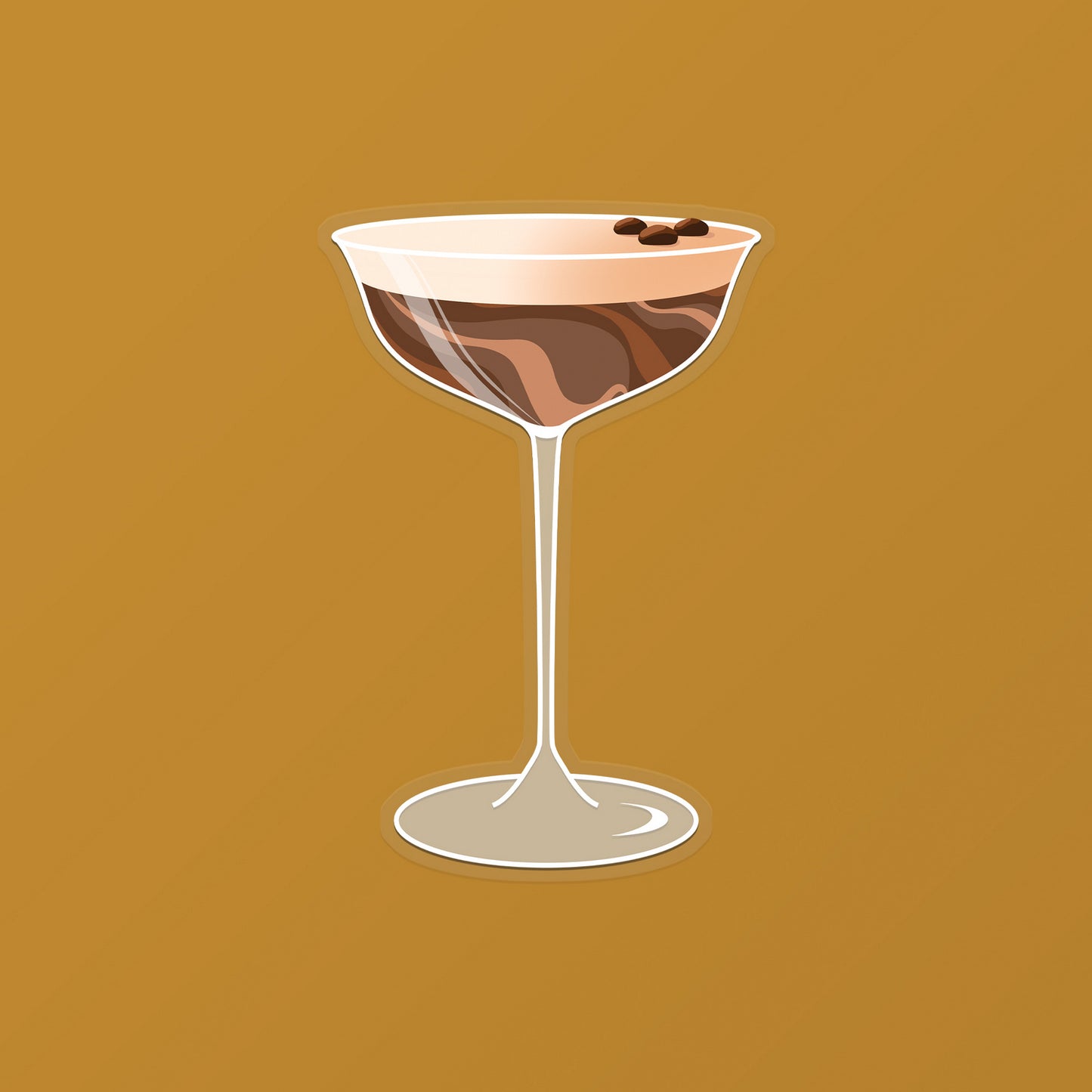 Espresso Martini Cocktail Sticker by Cocktail Critters