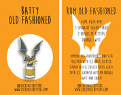 Bat and Old Fashioned Cocktail Hard Enamel Pin by Cocktail Critters