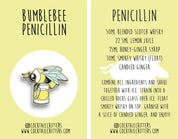 Bumblebee and Penicillin Cocktail Hard Enamel Pin by Cocktail Critters