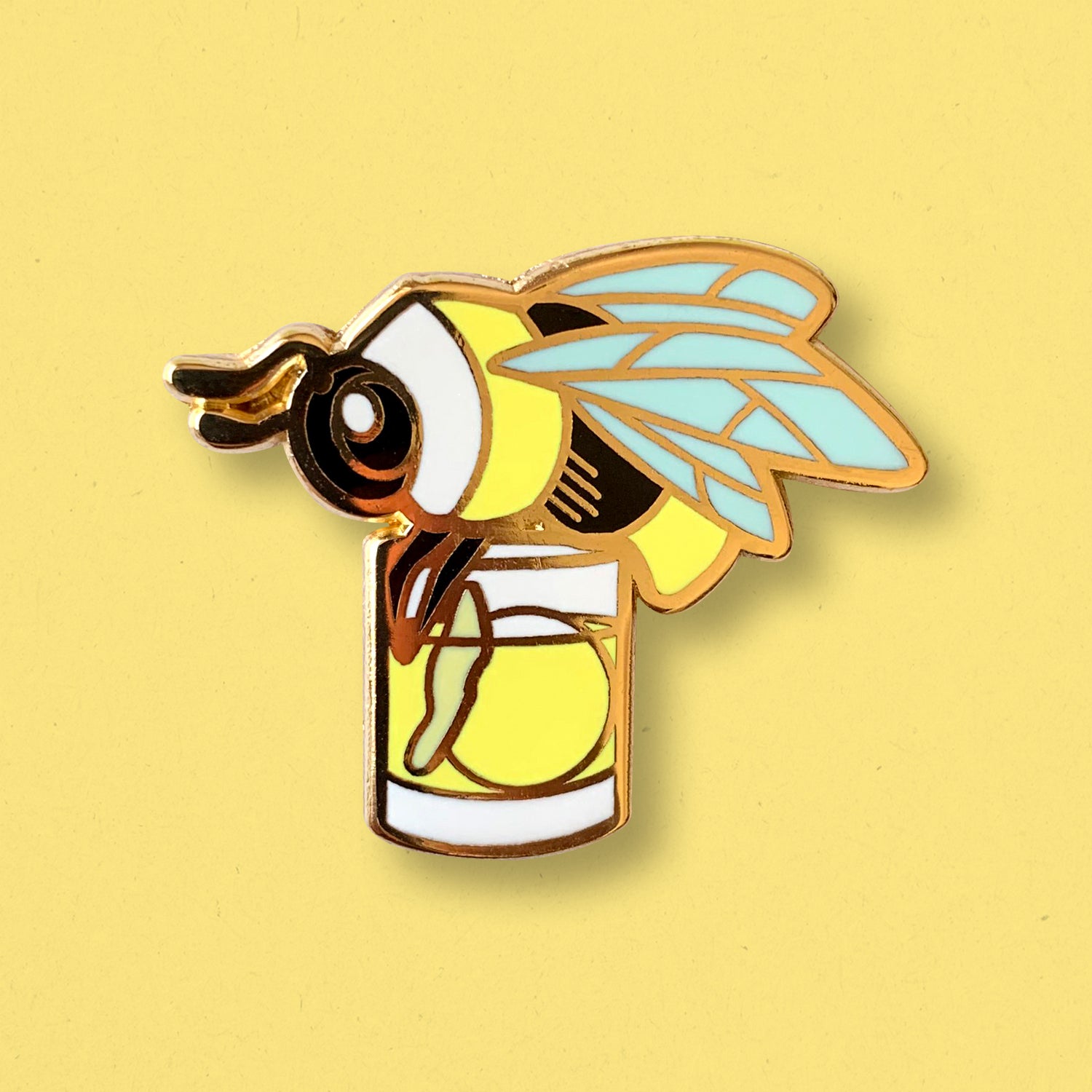 Bumblebee and Penicillin Cocktail Hard Enamel Pin by Cocktail Critters