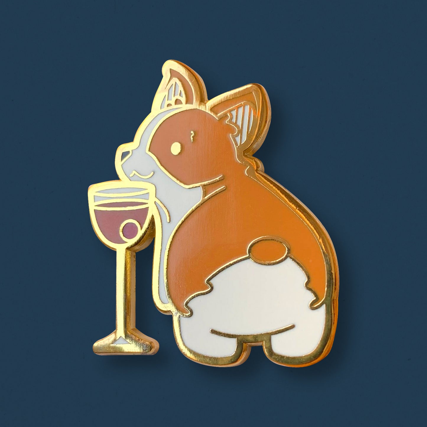 Corgi and Manhattan Cocktail Hard Enamel Pin by Cocktail Critters