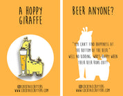 Giraffe and Lager Beer Hard Enamel Pin by Cocktail Critters