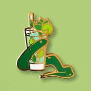 Snake and Mojito Cocktail Hard Enamel Pin by Cocktail Critters