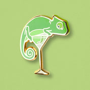 Chameleon & Last Word Cocktail Hard Enamel Pin by Cocktail Critters