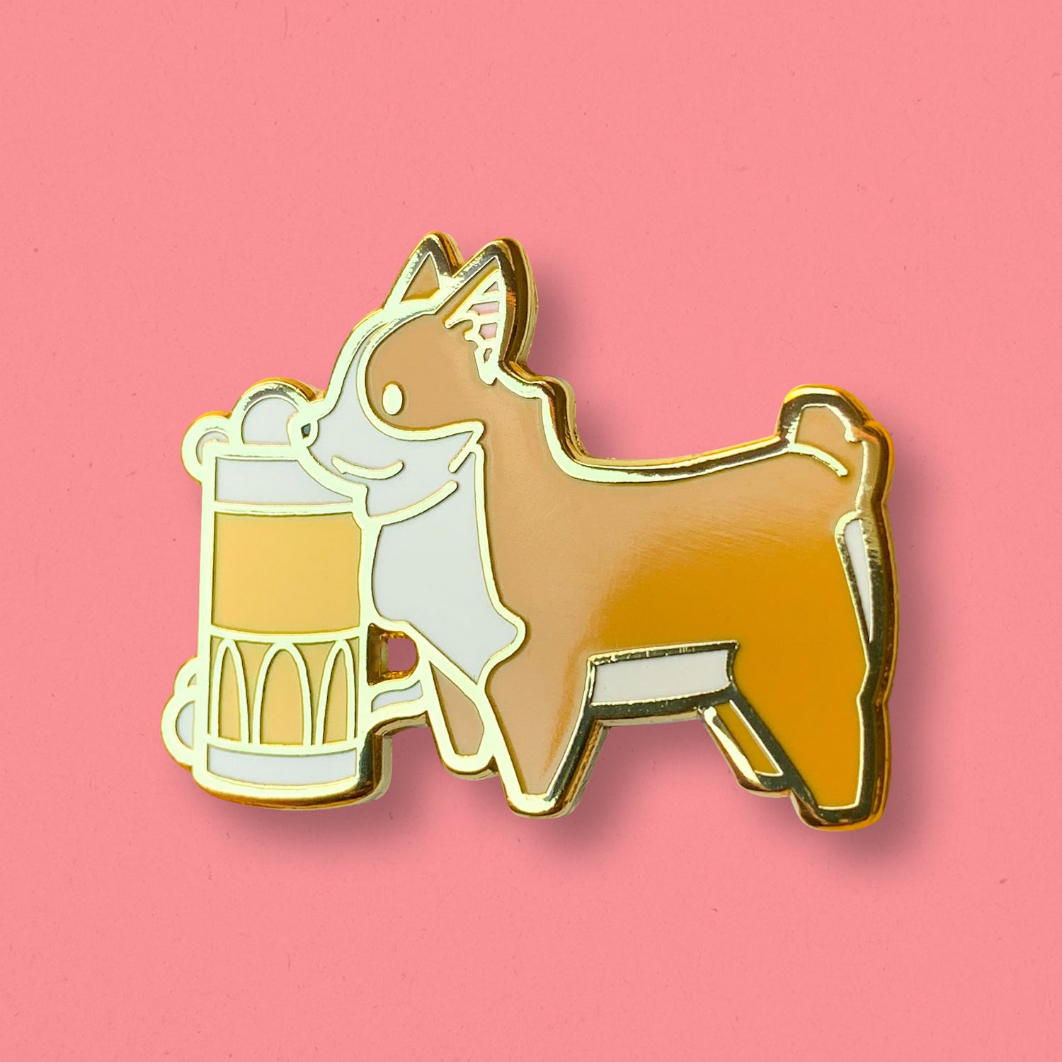 Corgi & Beer Hard Enamel Pin by Cocktail Critters