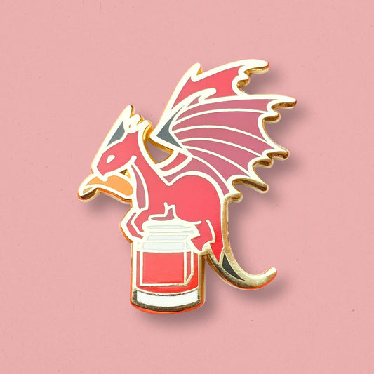 Dragon & Negroni Cocktail Hard Enamel Pin by Cocktail Critters