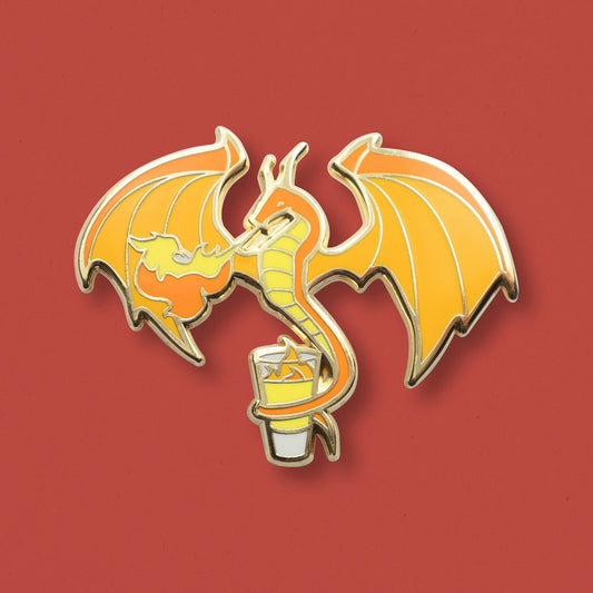 Dragon & Overproof Rum Hard Enamel Pin by Cocktail Critters